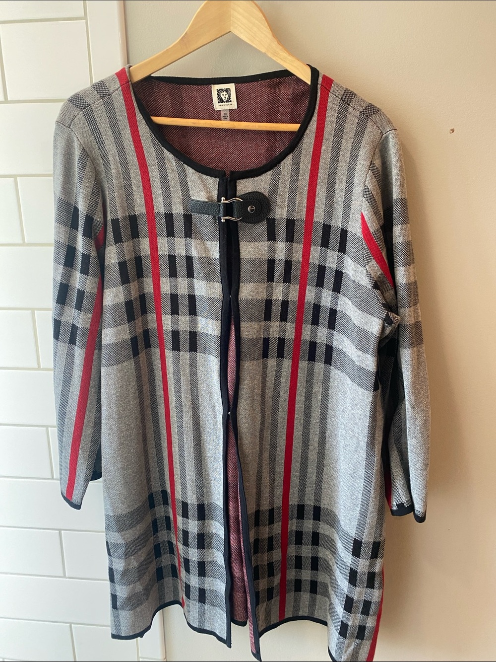 Anne Klein Black and Red Knit Sweater